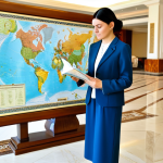 Planning a Safe Trip**

"A professional female traveler in modest travel attire, consulting a travel guidebook and a map of Turkmenistan in a well-lit hotel lobby, fully clothed, appropriate content, safe for work, perfect anatomy, natural proportions, professional travel photography, family-friendly."

**